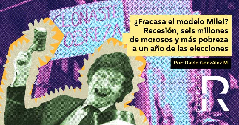 ¿Fracasa el modelo Milei? Recesión, seis millones de morosos y más pobreza a un año de las elecciones