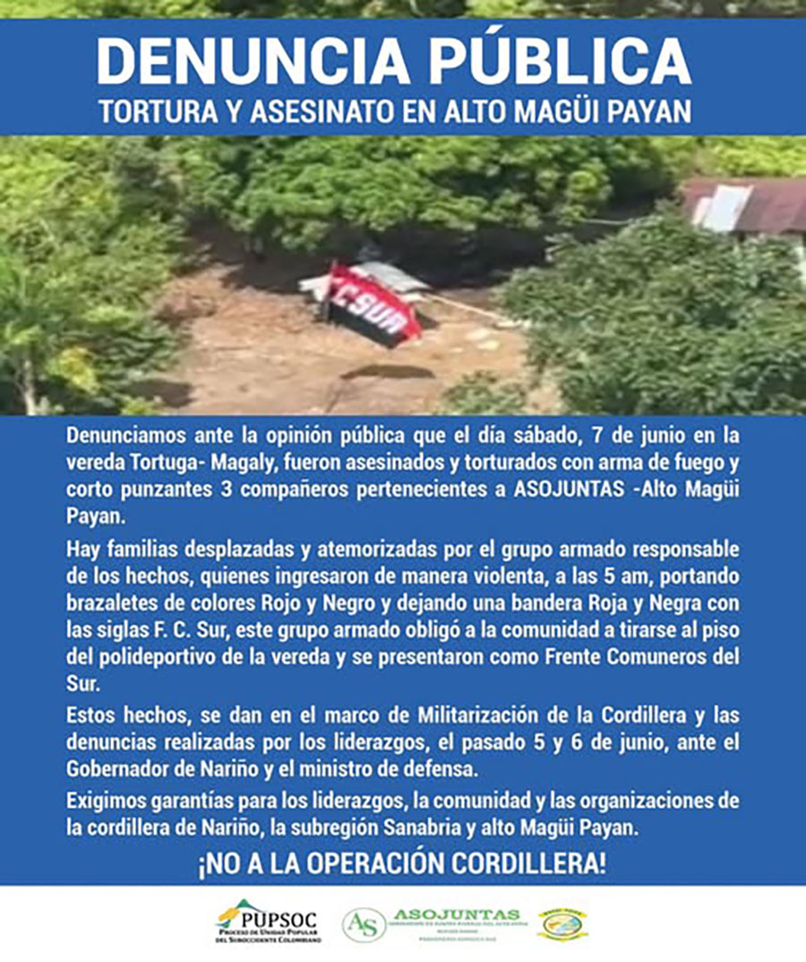 Tumaco Denuncia masacre