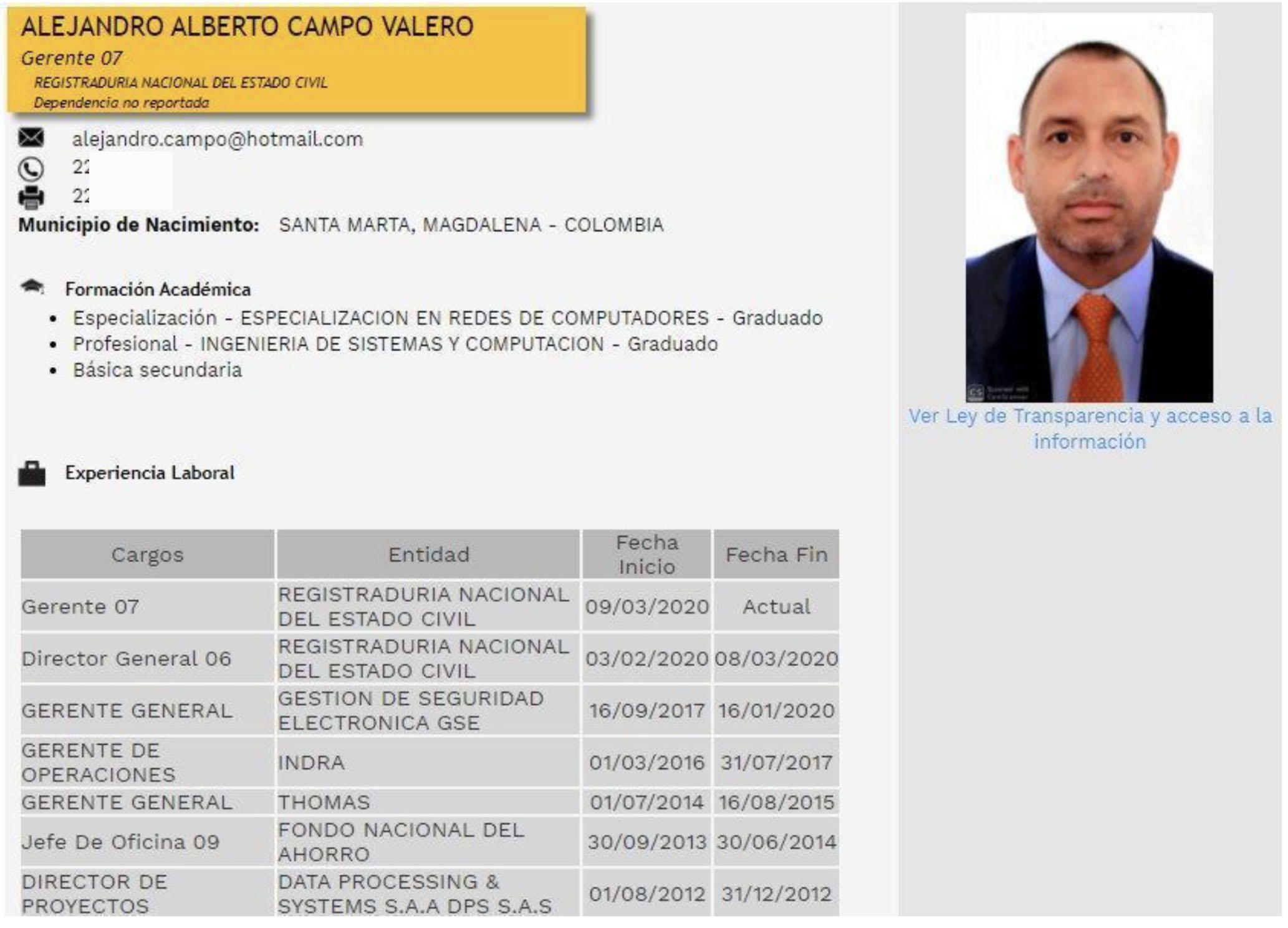 cortes registraduria 1